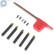 5 PACK 1/4'' Carbide Indexable Turning Tool Set in Fitted Box For Lathe New