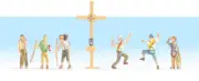 Noch 45874 Mountain Hikers (6) and Cross Figure Set TT Scale