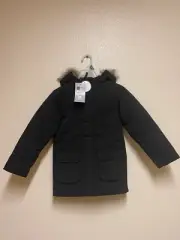 NEW SWISS TECH Performance Technology Faux Fur Winter Coat Child XS 4/5 Black