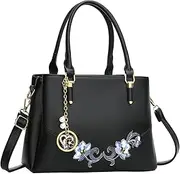 [KKXIU] 3 Zippered Compartments Purses and Handbags for Women Top Handle Satchel Shoulder Ladies Bags