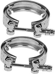 2pcs Exhaust Vehicle Clip Clamps Motorcycle Maintenance Bracket Hanger Motorcycle Exhaust Clip Clamp Bikes Pipe Clamp Clamp Stainless Steel Silver