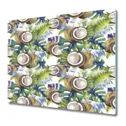 Glass Kitchen Worktop Saver Coconut Exotic Leaves Palm Tropical 60x52