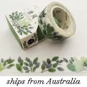Washi Tape - Cactus Leaf Botanical Pattern - 15mm x 7mm - Cottagecore