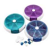 Set of 3 Travel Portable 7 Slot Vitamin Medicine Pill Box Case Holder Organiz...