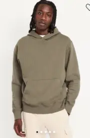 NWT Old Navy Men Essential Quilted Fleece Hoodie Size XS Color: Olive/ Fir Green