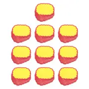 Star Burst Cloud Shape Signs Price Tags Red Border Yellow Color 200 Pcs
