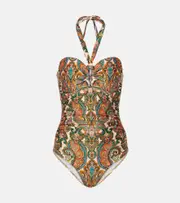 Zimmermann Ottie Wide Link paisley swimsuit