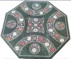 24" Green Marble Corner Coffee Table Top Inlay Malachite Mosaic flowear