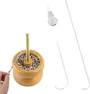 Curved at One End Bead Threader Silver Stainless Bead Spinner Needles Efficient Beading Needles for Beads Spinner DIY Jewelry Waist Beads Bracelets Necklaces Making 3Pcs