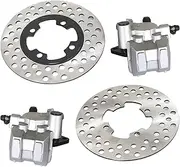 WFLNHB Front Brake Calipers Brake Rotors Replacement for Yamaha Grizzly 350 YFM350 400 YFM400 450 YFM450 2007-2014 3GD-2580T-01-00 3GD-2580U-01-00 5ND-F582T-00-00