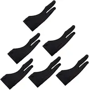 6pcs Two-Finger Gloves Screen Artist Gloves Anti-mishandling Gloves Paper Tablet Glove Replacement Tablet Painting Gloves Graphics Palm Rejection Gaming Kit Touch Accessories