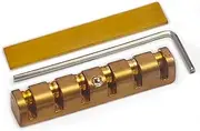 SAPHUE 6-String 43MM Precision CNC Machined Height Adjustable Brass Roller Guitar Nut Replacement Compatible with Les Paul LP SG Style Electric Guitars (brass, Nut)