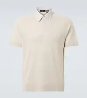 [Dunhill] Dunhill Linen and silk polo shirt AU 99 white