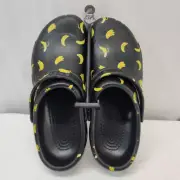Crocs Bistro Banana Graphic Black Enclosed Toe Clogs Shoes Sz 11 Men’s NWT