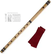 Japanese Bamboo Flute with Black Lines 7/8 Hon Handmade Bamboo Musical Instrument (7 Hon)