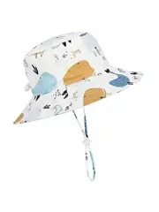 Baby Sun Hat UPF 50+ Sun Protective Toddler Bucket Hat 4-8 Years 06 White Whale