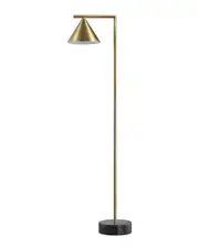 JONATHAN Y 60et Chelsea Brass & Black Floor Lamp