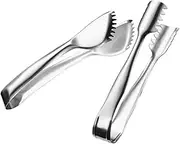 2pcs Sugar Cube Tong Tong Tongs with Ice Ice Buckets Candy Tongs Dessert Silver Serving ICY Stainless Toast Accessories Grill Accessory Bread Clips Stainless Steel