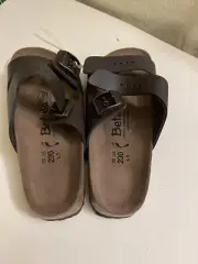 Birkenstock Betula Original 2-Strap Brown Birko Flor Boogie Sandals Size 36 US 5
