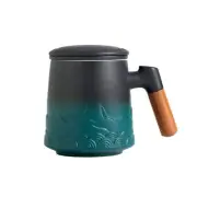 Tea Cup with Infuser and Lid Wood Handle Loose Leaf Tea Steeper Mug 16.9 Ounc...