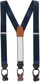 [Trafalgar] Men's Big & Tall Dutton Solid Colored Silk Button End Braces