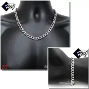 20"MEN Stainless Steel WIDE 8.5mm Silver Cuban Curb Chain Necklace Bracelet SETS