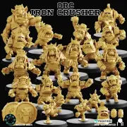 Fantasy Football Iron Crusher Orc Team chibi resin miniatures Realm of Paths