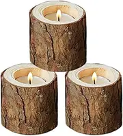 HZIYOU Wooden Tea Light Candle Holders Wood Tealight Holder Bulk Wood Slice Tealight Holder , for Wedding Table Centerpieces, Halloween |Christmas Party |Valentine's Day