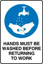 Mandatory Signs - Hands Must Be Washed Before Returning To Work