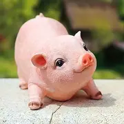 XIFIRY Animal Garden Gnomes Statue Cute Pig Funny Outdoor Sculpture Resin Lawn Ornaments Décor Indoor Outdoor Figurines for Garden and House (Cut Pig)