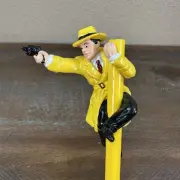 Vintage 1990 Yellow Dick Tracy Pencil With Pencil Topper Disney Applause Taiwan