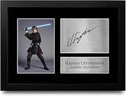 HWC Trading FR Hayden Christensen Gift Signed FRAMED A4 Printed Autograph Star Wars Gifts Anakin Skywalker Print Photo Picture Display
