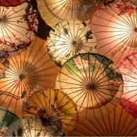 在飛比找樂天市場購物網優惠-網紅打卡拍照區布置戶外裝飾傘景區吊頂中國風舞蹈演出古裝油紙傘