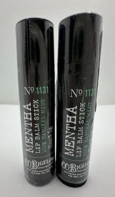 Bath & Body Works C.O. Bigelow Mentha Lip Balm Stick No. 1131 0.15 Oz x2 Sealed