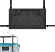Pool Leaf Skimmer Net Hanging Bag, 900D Oxford Cloth Ground Pool Hanging Organizer, Large Capacity Outdoor Leaf Catcher Bag with Adjustable Strap, Multipurpose Poolside Storage Pocket for Garden Yard