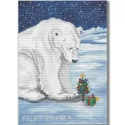 Needlepoint Handpainted Christmas CBK Polar Bear Prayer 5x7