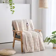 Dreamaker Eyelash Fleece Reversible Heated Throw Natural