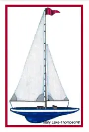 SAILBOAT Handpainted Needlepoint Canvas By Mary Lake Thompson
