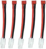 Yiqigou 5-Pack Deans Style T-Plug Female Connector to Big Style Tamiya Male Connector Adapter Lead with 5CM 16AWG Cable for RC ESC Speed Controller Lipo NiMH Battery Charging