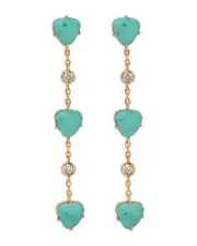 Ettika Turquoise Solstice Turquoise & Cubic Zirconia Linear Drop Earrings