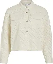 [VILA] Visanti L/S Emb Denim Jacket, Birch, Numeric_40