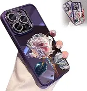 Fairy Rose Case for iPhone, Fairy Rose for iPhone Case, 2023 New Clear Rose Flower Phone Case for iPhone, Fairy Rose Phone Case with Camera Protector