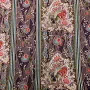 Free Spirit Fabric Dynasty Floral Pheasants Cherry Blossoms Purple Red 42x71"