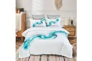 Ocean Marble Quilt/Doona/Duvet Cover Set - Super King Size