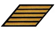 Vanguard NAVY ENLISTED HASH MARKS: SEAWORTHY GOLD ON SERGE: SET OF 5