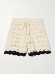 [Zimmermann] Zimmermann - Rhiannon Crocheted Cotton Shorts - Cream - 1 1 Cream