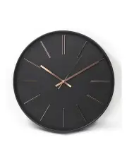 [Toki] Clara 40cm Silent Wall Clock Black/Rose Gold
