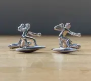 Silver Cufflinks - Surfing/Surfer BNWT