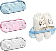 Wall Mounted Shoe Rack, 3 Pack Hanging Plastic Shoe Rack, Foldable Shoe Holder for Shoes Storage, Cute Shelf Adhesive Shoe Holder For Door (Blue, Pink, Beige)