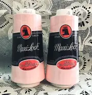 NEW 2 Pink maxi-lock 3000Yd spools 100% polyester overlock sewing thread TEX 27